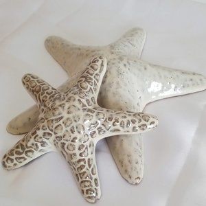 Two Starfish Shaped Sea Nautical Coastal Shore Living Home Decor